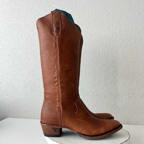 Lane PLAIN JANE Womens Cowboy Boots 11 Brown Leather Western Cowgirl Mid Calf - Picture 2 of 13